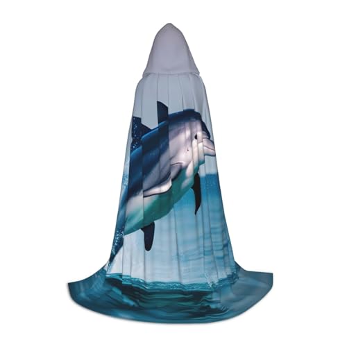 NImongt Kapuzenumhang mit süßem Delfin-Druck, für Teenager und Erwachsene, Zauberer, Gothic, Karneval, Halloween, Cosplay NImongt Kapuzenumhang mit süßem Delfin-Druck, für Teenager und Erwachsene, Zauberer, Gothic, Karneval, Halloween, Cosplay von NImongt