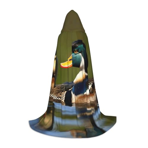 NImongt Kapuzenumhang mit zwei Stockenten-Motiv, für Teenager und Erwachsene, Zauberer, Gothic, Karneval, Halloween, Cosplay von NImongt