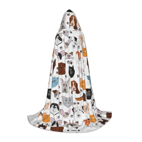 NImongt Katzen- und Hundegesichter Bulldogge, Beagle, Labrador-Druck, Teenager, Kinder und Erwachsene, Kapuzenumhang, Zauberer, Gothic, Karneval, Halloween, Cosplay NImongt Katzen- und Hundegesichter Bulldogge, Beagle, Labrador-Druck, Teenager, Kinder und Erwachsene, Kapuzenumhang, Zauberer, Gothic, Karneval, Halloween, Cosplay von NImongt