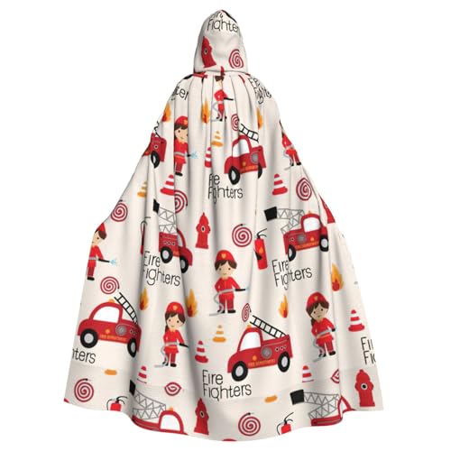 NImongt Kleiner Jungen und Mädchen im Feuerwehrmann-Druck, Halloween, mit Kapuze, bequemer Umhang für Erwachsene, volle Länge, für mittelalterliche Cosplay-Kostüme NImongt Kleiner Jungen und Mädchen im Feuerwehrmann-Druck, Halloween, mit Kapuze, bequemer Umhang für Erwachsene, volle Länge, für mittelalterliche Cosplay-Kostüme von NImongt