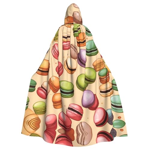NImongt Macaron-Keks-Geschmack, Halloween, mit Kapuze, bequemer Umhang für Erwachsene, volle Länge, für mittelalterliche Cosplay-Kostüme NImongt Macaron-Keks-Geschmack, Halloween, mit Kapuze, bequemer Umhang für Erwachsene, volle Länge, für mittelalterliche Cosplay-Kostüme von NImongt