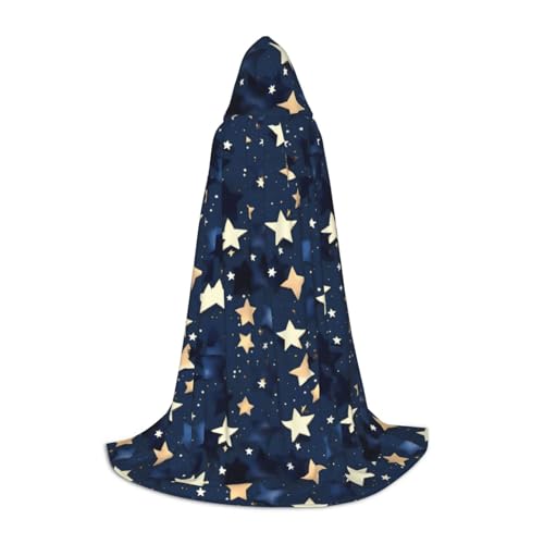 NImongt Marineblauer Himmel und Sternen-Druck, Teenager, Kinder und Erwachsene, Kapuzenumhang, Zauberer, Gothic, Karneval, Halloween, Cosplay NImongt Marineblauer Himmel und Sternen-Druck, Teenager, Kinder und Erwachsene, Kapuzenumhang, Zauberer, Gothic, Karneval, Halloween, Cosplay von NImongt