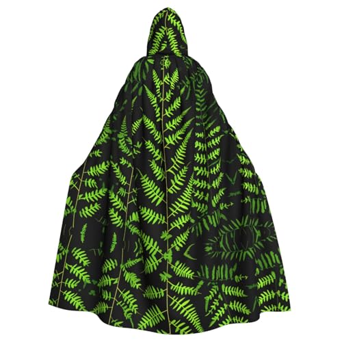NImongt Natürlicher Pflanzen-Silhouette, Farnblatt-Druck, Halloween, mit Kapuze, bequemer Umhang für Erwachsene, volle Länge, für mittelalterliche Cosplay-Kostüme NImongt Natürlicher Pflanzen-Silhouette, Farnblatt-Druck, Halloween, mit Kapuze, bequemer Umhang für Erwachsene, volle Länge, für mittelalterliche Cosplay-Kostüme von NImongt