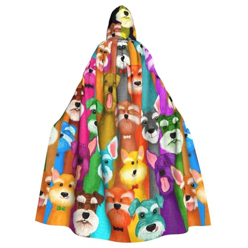 NImongt Öl-Umhang mit süßem Schnauzer-Hunde-Druck, Halloween, mit Kapuze, bequemer Umhang für Erwachsene, volle Länge, für mittelalterliche Cosplay-Kostüme NImongt Öl-Umhang mit süßem Schnauzer-Hunde-Druck, Halloween, mit Kapuze, bequemer Umhang für Erwachsene, volle Länge, für mittelalterliche Cosplay-Kostüme von NImongt