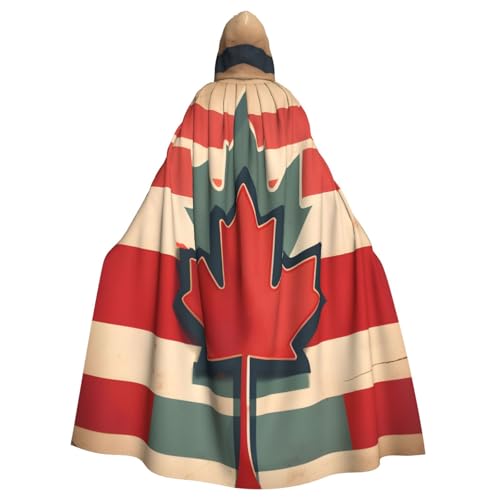 NImongt Retro-Umhang mit Kanada-Flagge, für Halloween, mit Kapuze, bequem, für Erwachsene, für mittelalterliche Cosplay-Kostüme NImongt Retro-Umhang mit Kanada-Flagge, für Halloween, mit Kapuze, bequem, für Erwachsene, für mittelalterliche Cosplay-Kostüme von NImongt