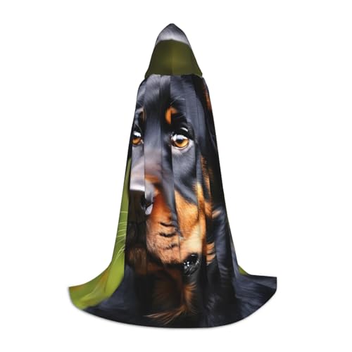 NImongt Rottweiler-Muster, für Teenager und Erwachsene, Kapuzenumhang, Zauberer, Gothic, Karneval, Halloween, Cosplay von NImongt