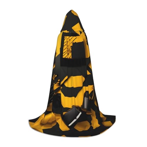 NImongt Senfgelber und schwarzer Aufdruck, Teenager, Kinder und Erwachsene, Kapuzenumhang, Zauberer, Gothic, Karneval, Halloween, Cosplay NImongt Senfgelber und schwarzer Aufdruck, Teenager, Kinder und Erwachsene, Kapuzenumhang, Zauberer, Gothic, Karneval, Halloween, Cosplay von NImongt