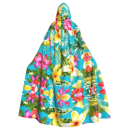 NImongt Sommer-Stil, Hawaii-Druck, Halloween, mit Kapuze, bequemer Umhang für Erwachsene, volle Länge, für mittelalterliche Cosplay-Kostüme von NImongt