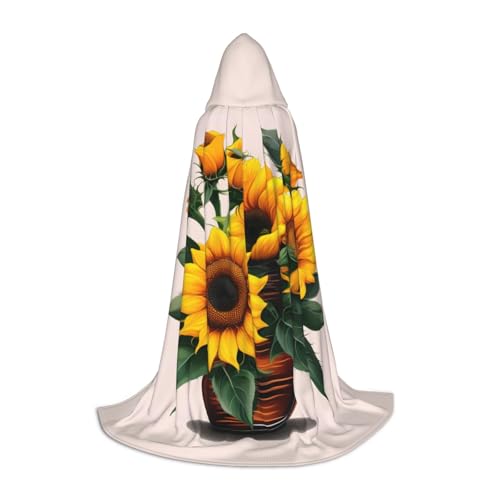 NImongt Sonnenblumen- und Rosen-Druck, Teenager, Kinder und Erwachsene, Kapuzenumhang, Zauberer, Gothic, Robe, Karneval, Halloween, Cosplay NImongt Sonnenblumen- und Rosen-Druck, Teenager, Kinder und Erwachsene, Kapuzenumhang, Zauberer, Gothic, Robe, Karneval, Halloween, Cosplay von NImongt