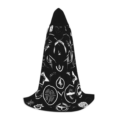NImongt Supernatural Symbols schwarzer Aufdruck, Teenager, Kinder und Erwachsene, Kapuzenumhang, Zauberer, Gothic, Robe, Karneval, Halloween, Cosplay NImongt Supernatural Symbols schwarzer Aufdruck, Teenager, Kinder und Erwachsene, Kapuzenumhang, Zauberer, Gothic, Robe, Karneval, Halloween, Cosplay von NImongt
