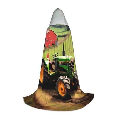 NImongt Traktor Bauernhof-Muster Druck Teenager Kinder und Erwachsene Kapuzenumhang Zauberer Gothic Robe Karneval Halloween Cosplay NImongt Traktor Bauernhof-Muster Druck Teenager Kinder und Erwachsene Kapuzenumhang Zauberer Gothic Robe Karneval Halloween Cosplay von NImongt