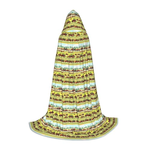 NImongt Traktor Farming Print Teenager Kinder und Erwachsene Kapuzenumhang Zauberer Gothic Robe Karneval Halloween Cosplay von NImongt