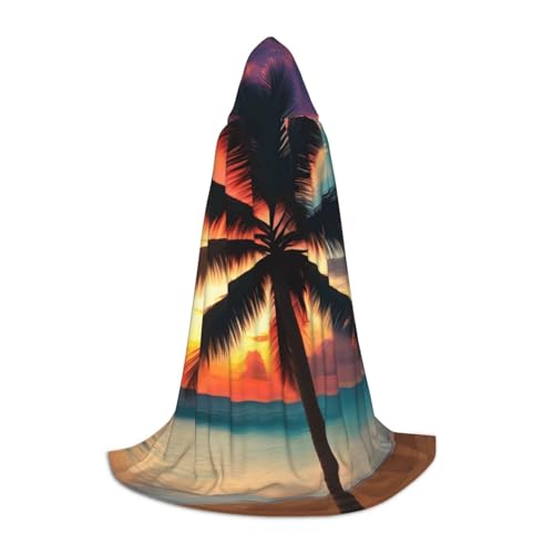 NImongt Tropischer Strandumhang mit Palme, Sonnenuntergang, Teenager, Kinder und Erwachsene, Kapuzenumhang, Zauberer, Gothic, Karneval, Halloween, Cosplay NImongt Tropischer Strandumhang mit Palme, Sonnenuntergang, Teenager, Kinder und Erwachsene, Kapuzenumhang, Zauberer, Gothic, Karneval, Halloween, Cosplay von NImongt