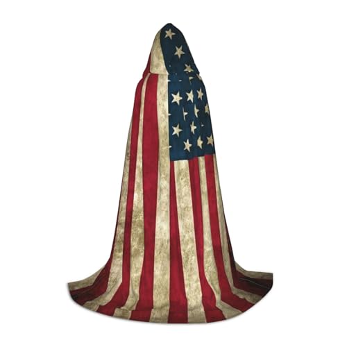 NImongt Umhang mit amerikanischer Flagge, für Teenager und Erwachsene, mit Kapuze, Zauberer, Gothic, Karneval, Halloween, Cosplay von NImongt