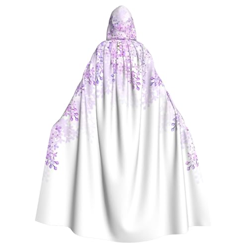 NImongt Umhang mit lila Blumen in Blüte, Halloween, mit Kapuze, bequem, für Erwachsene, volle Länge, für mittelalterliche Cosplay-Kostüme NImongt Umhang mit lila Blumen in Blüte, Halloween, mit Kapuze, bequem, für Erwachsene, volle Länge, für mittelalterliche Cosplay-Kostüme von NImongt