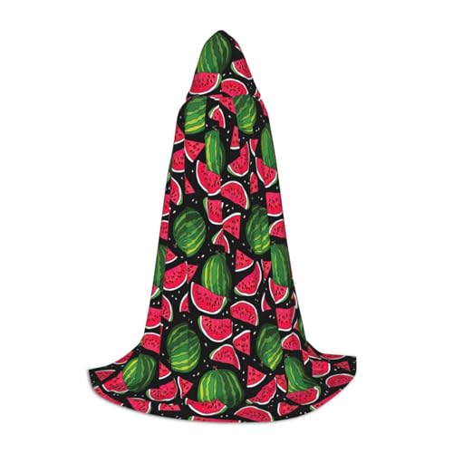 NImongt Wassermelonen-Druck, Teenager, Kinder und Erwachsene, Kapuzenumhang, Zauberer, Gothic, Robe, Karneval, Halloween, Cosplay von NImongt