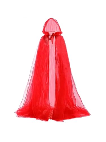 NJIEzhao Hexenumhang for Frauen, Schwarz, Weiß, Lila, Horror-Kapuze, Tüll-Umhang, Umhang for Hochzeiten, Brautjungfern, bodenlang, weiche Netzumhänge Vintage Hexenkleid(Color 3) von NJIEzhao