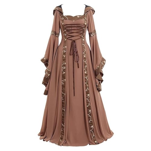 NJIEzhao Mittelalterliche Kleider Gothiced Court Dress Royal Lady Ball Lolita Square Neck Tight Waist Bowknot Damenkleid Vestido Ropa Vintage Hexenkleid(Color 7,XL) von NJIEzhao