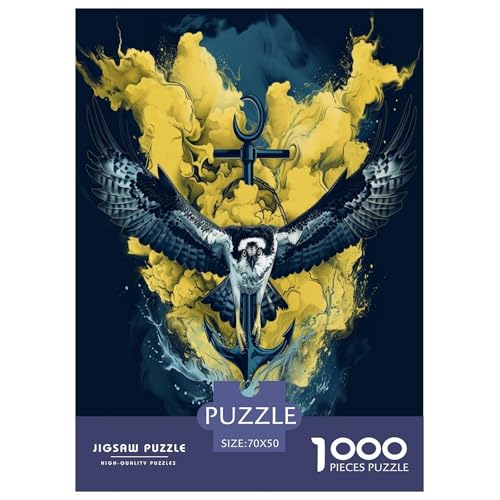Adler Puzzle 1000-teilige Schwer Puzzle Spielzeug Pädagogisches Spiel Impossible Herausforderung Spielzeug Für Erwachsene Und Kinder Ab 14 Jahren 70x50cm/1000pcs von NJOFERDIN