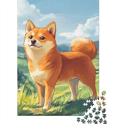 Akita-Hund Puzzle 1000 Teile Schwer Puzzle Spielzeug Pädagogisches Spiel Impossible Herausforderungsspielzeug Für Erwachsene Kinder 1000pcs (75x50cm) von NJOFERDIN