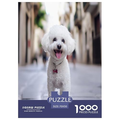 Bichon Frise Puzzle 1000 Teile Schwer Puzzle Spielzeug Lernspiel Impossible Herausforderungsspielzeug Für Erwachsene Und Kinder Ab 12 Jahren 70x50cm/1000pcs von NJOFERDIN