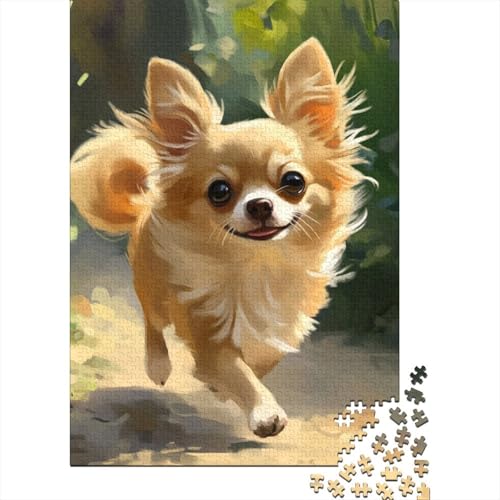 Chihuahua Puzzles 1000 Teile Schwer Puzzle Spielzeug Pädagogisches Spiel Impossible Herausforderungsspielzeug Für Erwachsene Kinder 1000pcs (75x50cm) von NJOFERDIN