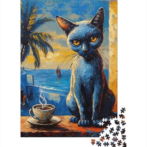 Cute Katze Puzzle 1000-teilige Schwer Puzzle Spielzeug Lernspiel Impossible Herausforderungsspielzeug Für Erwachsene Und Kinder Ab 14 Jahren 1000pcs (75x50cm) von NJOFERDIN
