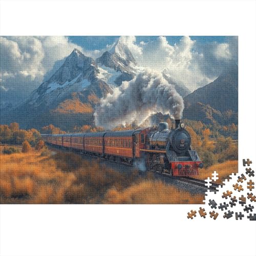 Dampfzug Puzzle 1000 Teile Erwachsene, Puzzlespiel Jigsaw Puzzles Erwachsenen Puzzlespiel Puzzel 1000pcs (75x50cm) von NJOFERDIN