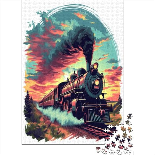 Dampfzug Puzzle 1000 Teile Puzzle Für Erwachsene Und Kinder Ab 14 Jahren Puzzel 1000pcs (75x50cm) von NJOFERDIN