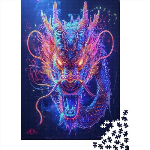 Drache Puzzle 1000 Teile,für Erwachsene, Impossible Puzzle,farbenfrohes Legespiel,GesKükenlichkeitsspiel Für Die Ganze Familie,Erwachsenenpuzzle Puzzel 1000pcs (75x50cm) von NJOFERDIN