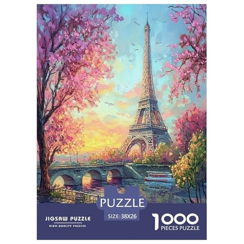 Eiffelturm Puzzle 1000 Teile Schwer Puzzle Spielzeug Lernspiel Impossible Herausforderung Spielzeug Für Erwachsene Und Kinder Ab 12 Jahren 38x26cm/1000pcs von NJOFERDIN