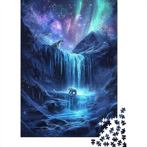 Eisbär Puzzles 1000 Teile Schwer Puzzle Spielzeug Pädagogisches Spiel Impossible Herausforderung Spielzeug Für Erwachsene Kinder 1000pcs (75x50cm) von NJOFERDIN