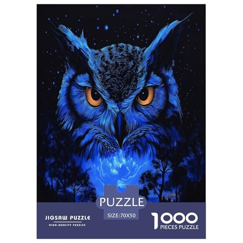 Eule Puzzle 1000-teilige Schwer Puzzle Spielzeug Lernspiel Impossible Herausforderungsspielzeug Für Erwachsene Und Kinder Ab 12 Jahren 70x50cm/1000pcs von NJOFERDIN