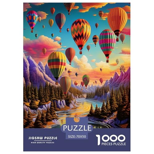 Farbe-coloRot Hot Balloon Puzzle 1000-teilige Schwer Puzzle Spielzeug Lernspiel Impossible Herausforderung Spielzeug Für Erwachsene Kinder 70x50cm/1000pcs von NJOFERDIN