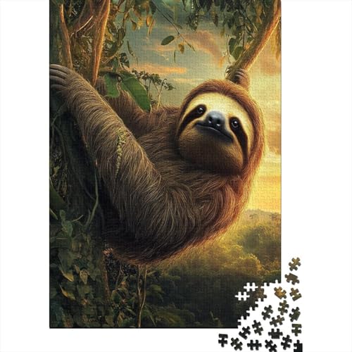 Faultier Puzzle 1000-teilige Schwer Puzzle Spielzeug Pädagogisches Spiel Impossible Herausforderung Spielzeug Für Erwachsene Kinder 1000pcs (75x50cm) von NJOFERDIN