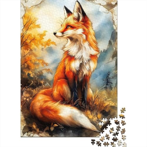 Fuchs Puzzle 1000 Teile Schwer Puzzle Spielzeug Pädagogisches Spiel Impossible Herausforderung Spielzeug Für Erwachsene Und Kinder in Bewährter 1000pcs (75x50cm) von NJOFERDIN