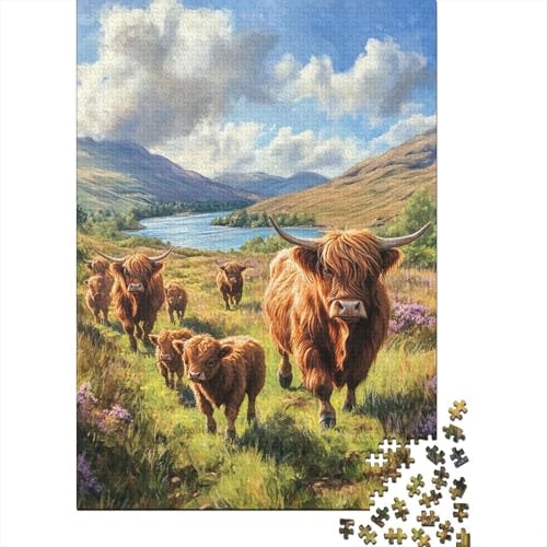 Highlandrind Puzzles 1000 Teile Schwer Puzzle Spielzeug Pädagogisches Spiel Impossible Herausforderungsspielzeug Für Erwachsene Und Kinder Ab 14 Jahren 1000pcs (75x50cm) von NJOFERDIN
