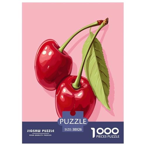 Kirsche Puzzle 1000-teilige Schwer Puzzle Spielzeug Lernspiel Impossible Herausforderung Spielzeug Für Erwachsene Und Kinder in Bewährter 38x26cm/1000pcs von NJOFERDIN