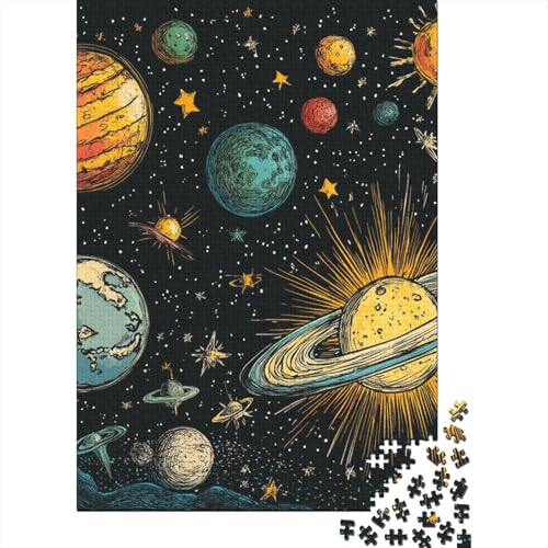 Kosmische Planeten Puzzles 1000 Teile Schwer Puzzle Spielzeug Pädagogisches Spiel Impossible Herausforderungsspielzeug Für Erwachsene Kinder 1000pcs (75x50cm) von NJOFERDIN