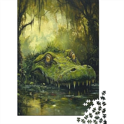 Krokodil Puzzle 1000 Teile Schwer Puzzle Spielzeug Pädagogisches Spiel Impossible Herausforderung Spielzeug Für Erwachsene Und Kinder Ab 14 Jahren 1000pcs (75x50cm) von NJOFERDIN