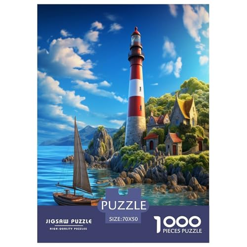 Leuchtturm Puzzles 1000 Teile Schwer Puzzle Spielzeug Pädagogisches Spiel Impossible Herausforderung Spielzeug Für Erwachsene Und Kinder Ab 12 Jahren 70x50cm/1000pcs von NJOFERDIN