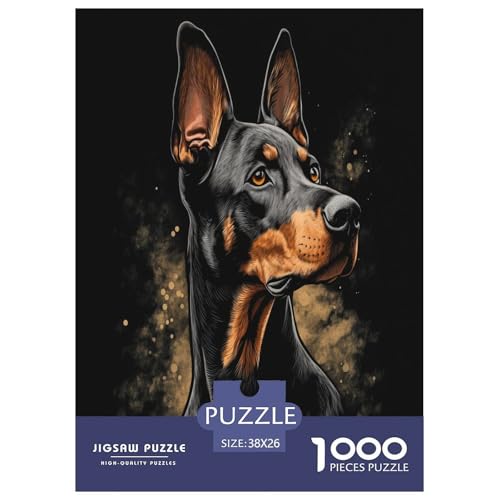 Miniatur Pinscher Puzzles 1000 Teile Schwer Puzzle Spielzeug Lernspiel Impossible Herausforderungsspielzeug Für Erwachsene Und Kinder in Bewährter 38x26cm/1000pcs von NJOFERDIN