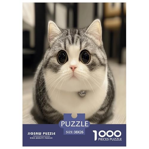 Niedliche Katze Puzzles 1000 Teile Schwer Puzzle Spielzeug Lernspiel Impossible Herausforderung Spielzeug Für Erwachsene Und Kinder Ab 12 Jahren 38x26cm/1000pcs von NJOFERDIN