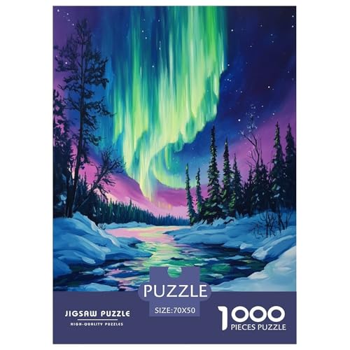 Nordlichter Puzzles 1000 Teile Schwer Puzzle Spielzeug Pädagogisches Spiel Impossible Herausforderung Spielzeug Für Erwachsene Kinder 70x50cm/1000pcs von NJOFERDIN