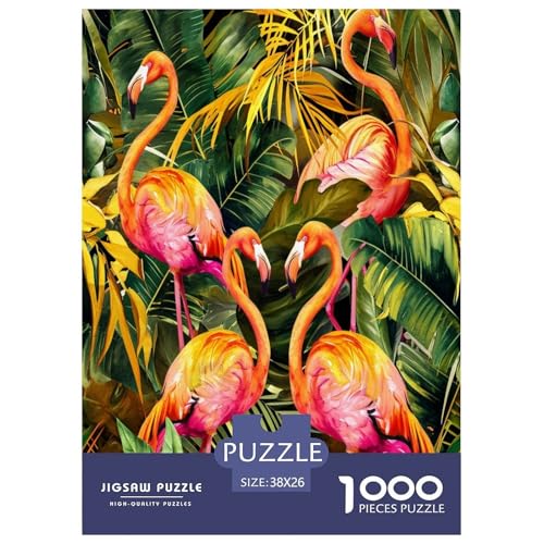 Rosa Flamingos Puzzles 1000 Teile Schwer Puzzle Spielzeug Lernspiel Impossible Herausforderung Spielzeug Für Erwachsene Und Kinder in Bewährter 38x26cm/1000pcs von NJOFERDIN