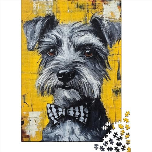 Schnauzer Puzzle 1000-teilige Schwer Puzzle Spielzeug Pädagogisches Spiel Impossible Herausforderung Spielzeug Für Erwachsene Und Kinder Ab 12 Jahren 1000pcs (75x50cm) von NJOFERDIN