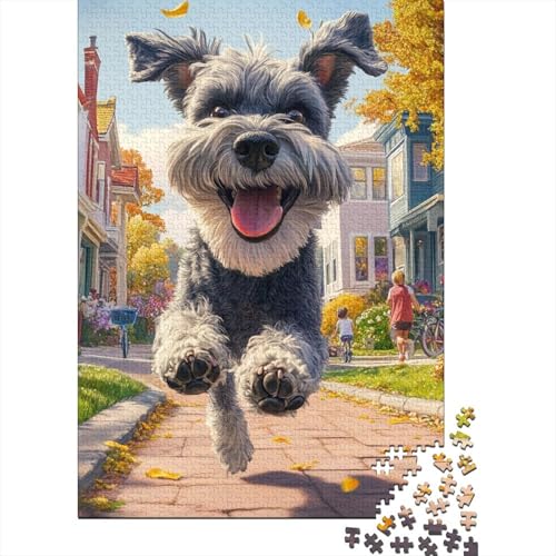 Schnauzer Puzzles 1000 Teile Schwer Puzzle Spielzeug Lernspiel Impossible Herausforderungsspielzeug Für Erwachsene Kinder 1000pcs (75x50cm) von NJOFERDIN