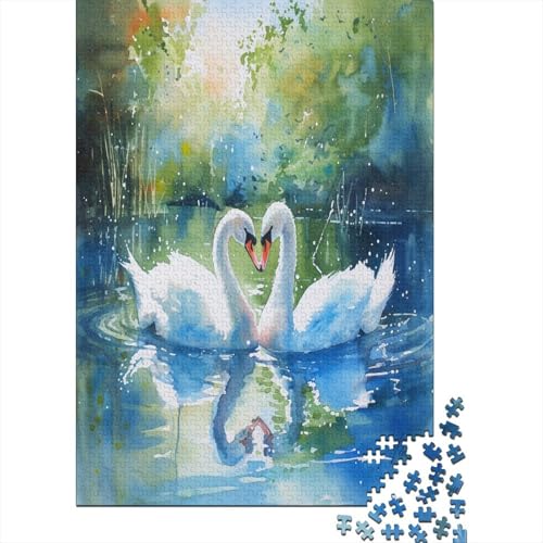 Schwan Puzzle 1000 Teile Puzzle Für Erwachsene Und Kinder Ab 14 Jahren Puzzel 1000pcs (75x50cm) von NJOFERDIN