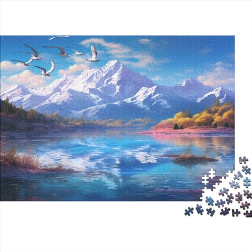 Seen and Snowy Mountains Puzzle 1000 Teile Erwachsener Kniffel Spaß Für Die Ganze Familie - Abwechslungsreiche 1000 Puzzleteilige Motive Puzzle Erwachsene, Puzzel 1000pcs (75x50cm) von NJOFERDIN