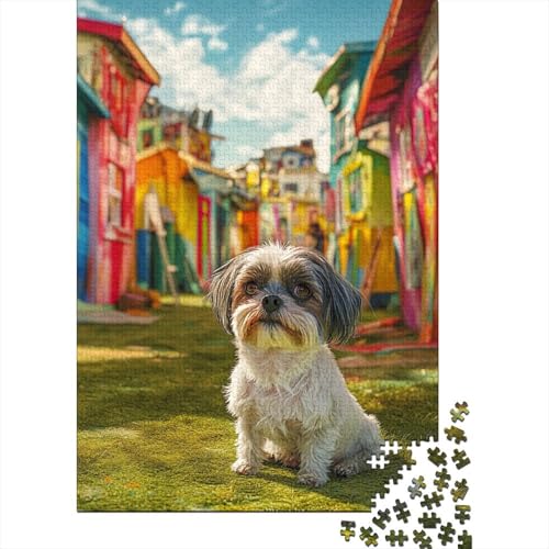 Shih Tzu Puzzle 1000 Teile Schwer Puzzle Spielzeug Pädagogisches Spiel Impossible Herausforderung Spielzeug Für Erwachsene Und Kinder Ab 12 Jahren 1000pcs (75x50cm) von NJOFERDIN